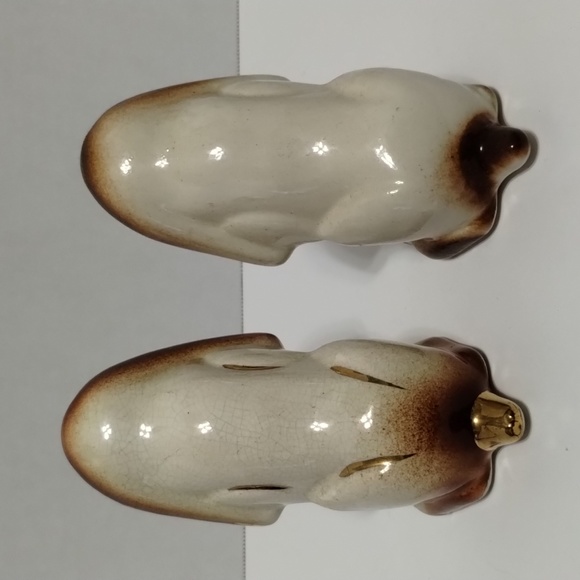 Vintage Japan MCM Porcelain Bassett Hound Dog Figurine Statue Set of 2 50s 60s - Picture 5 of 11